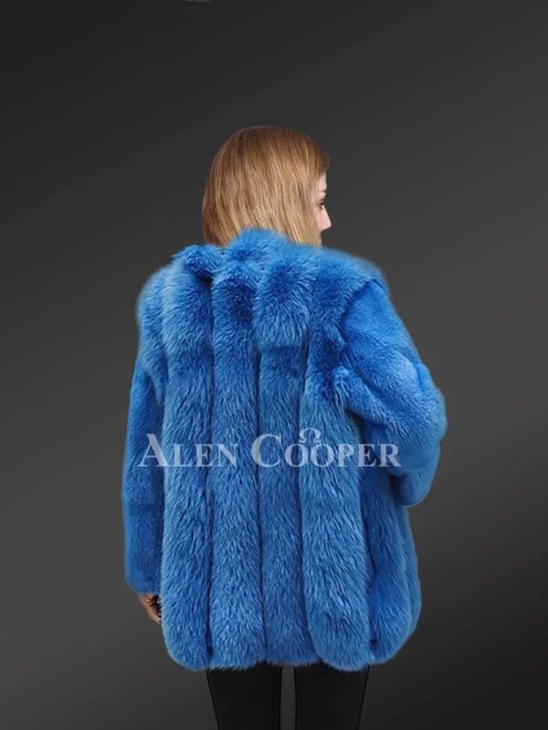Women’s Voluminous Pure Arctic Fox Fur and Mink Winter Coat - Image 8
