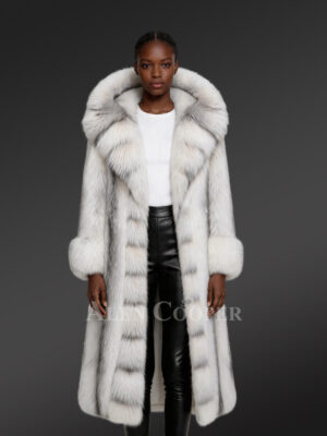 Fox Fur Long Tuxedo Coat