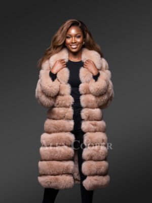 Fox Fur Womens Long Coat