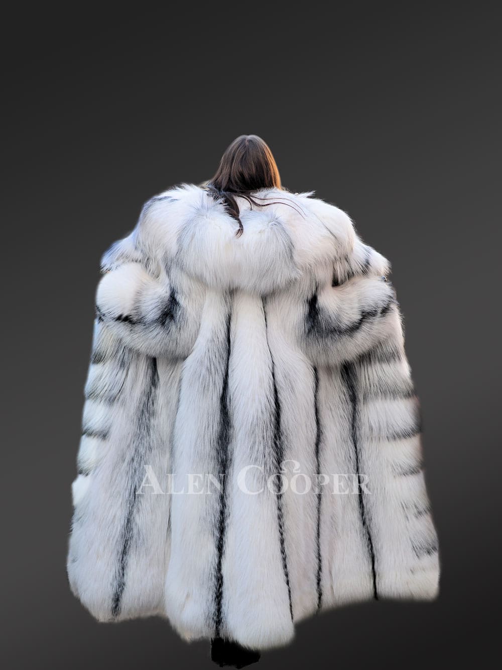 Fox Fur Long Tuxedo Coat - Image 7