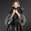 Lamb Leather Cape Coat