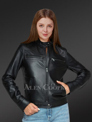 Genuine Leather Jackets In Black For Women an Indispensable Winter Wear