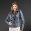 Genuine Leather Jackets in Grey for Tasteful Women