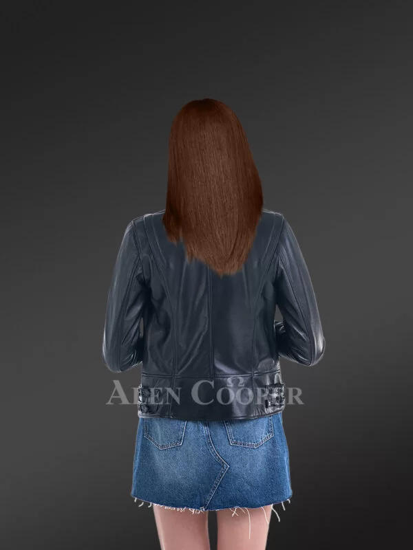 Genuine Leather Jackets in Navy for Tasteful Women Is a Deadly Elegant Piece - Image 2
