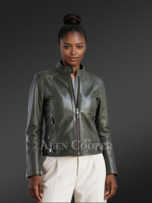 Genuine Leather Jackets in Olive Is a Perfect Fit with Proper Biker Style