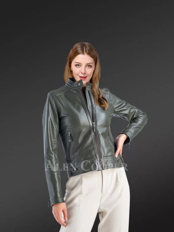 Genuine Leather Jackets in Olive Is a Perfect Fit with Proper Biker Style - Image 3