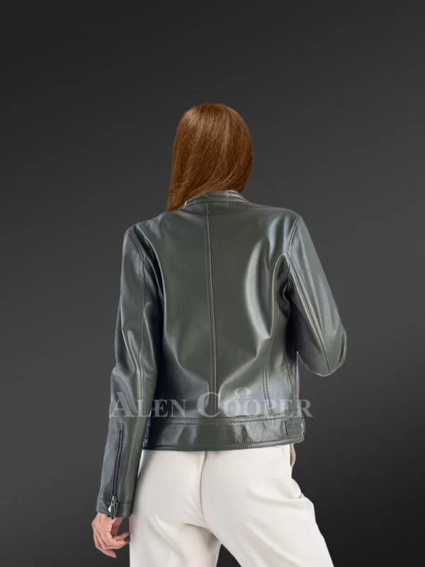 Genuine Leather Jackets in Olive Is a Perfect Fit with Proper Biker Style - Image 6