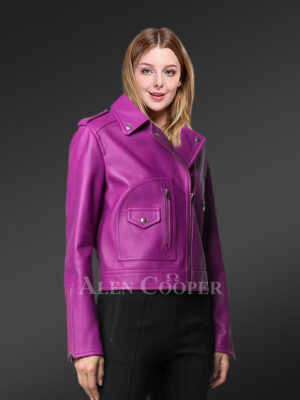Genuine Leather Jackets in Purple for Tasteful Women