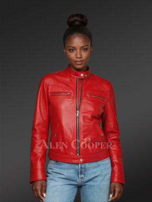 Genuine Leather Jackets in Red for Tasteful Ladies