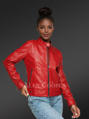 Genuine Leather Jackets in Red for Women is a Versatile Creation for This Winter