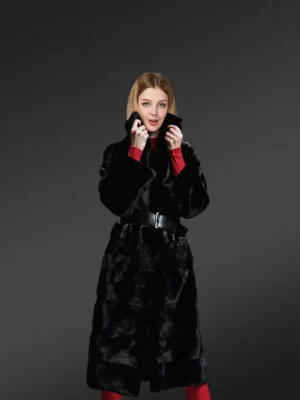 Genuine Mink Fur Coat Women