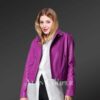 Genuine leather jackets in purple for tasteful women