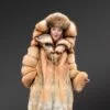 Fox fur trench coat