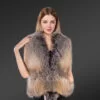 Golden Island Fox Fur Vest for Women