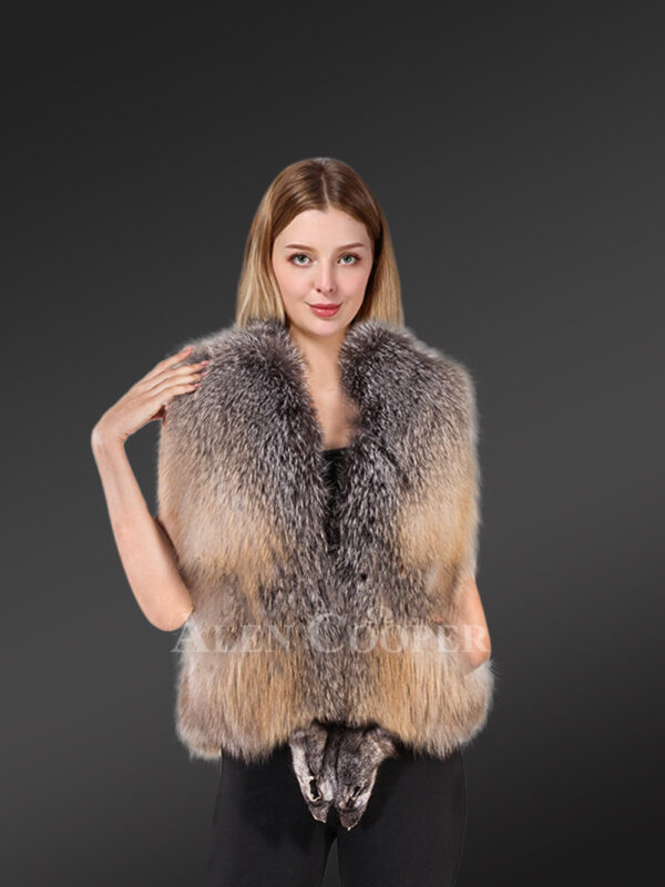 Golden Island Fox Fur Vest for Women