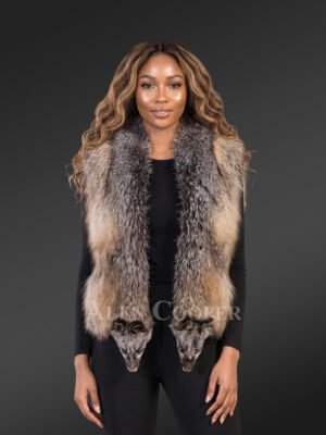 Golden Island Fox Fur Vest for Women
