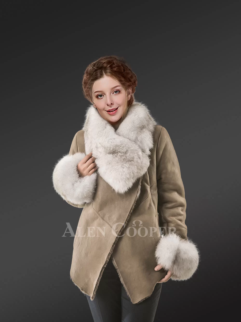 Real Brown Mink Premium Lavish Mink Fur Long Hooded Coat in 
