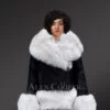 black shearling jacket