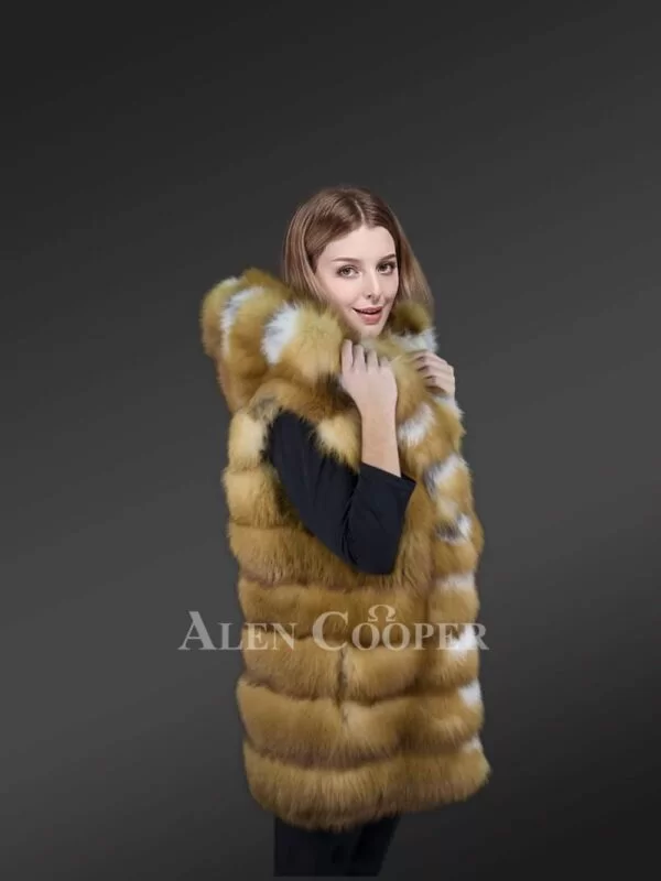 Original Fox Fur Vest for Women with Luxurious Collar - Image 3