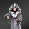 Silver Fox Fur Long Coat
