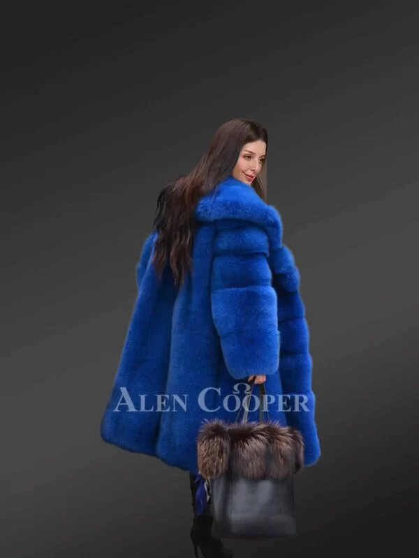 Royal Blue Tuxedo Coat for Women - Image 8