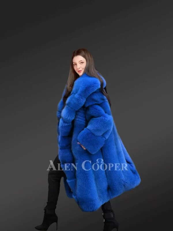 Royal Blue Tuxedo Coat for Women - Image 5
