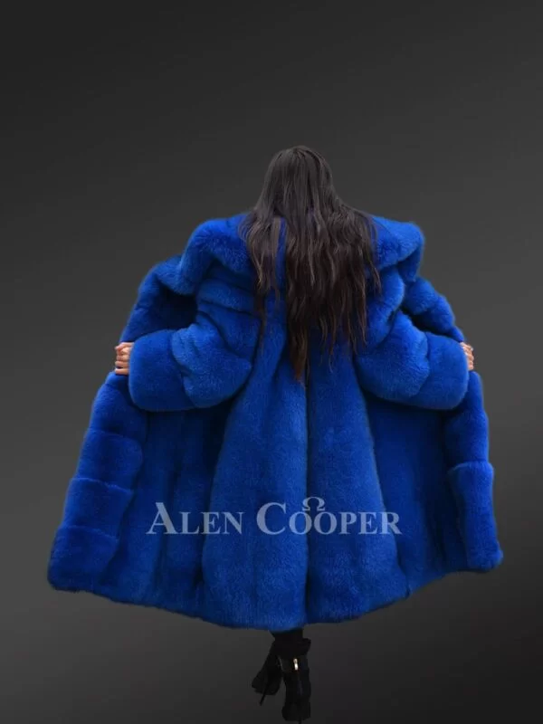 Royal Blue Tuxedo Coat for Women - Image 9