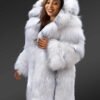 Knee-Length Fox-Fur Coat for Women