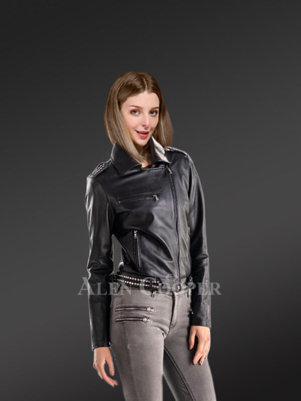 Ladies’ Black Leather Jacket
