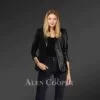 Ladies’ black leather blazer for greater charm and appeal view