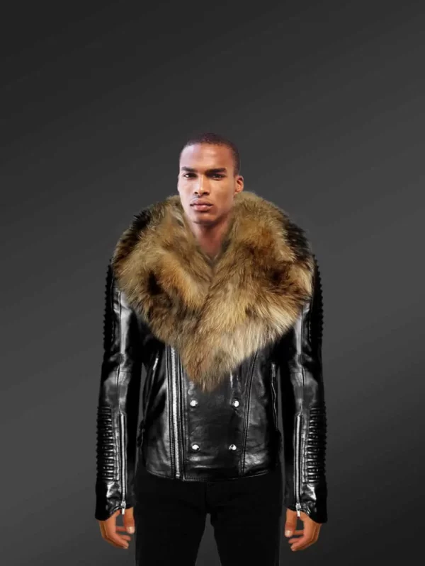 Leather Fur Jacket for Men - Image 3