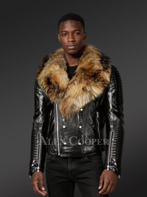 Leather Fur Jacket for Men