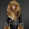 Leather Jacket With Detachable Fox Fur Hood