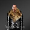 Leather Jacket for Men with Fur