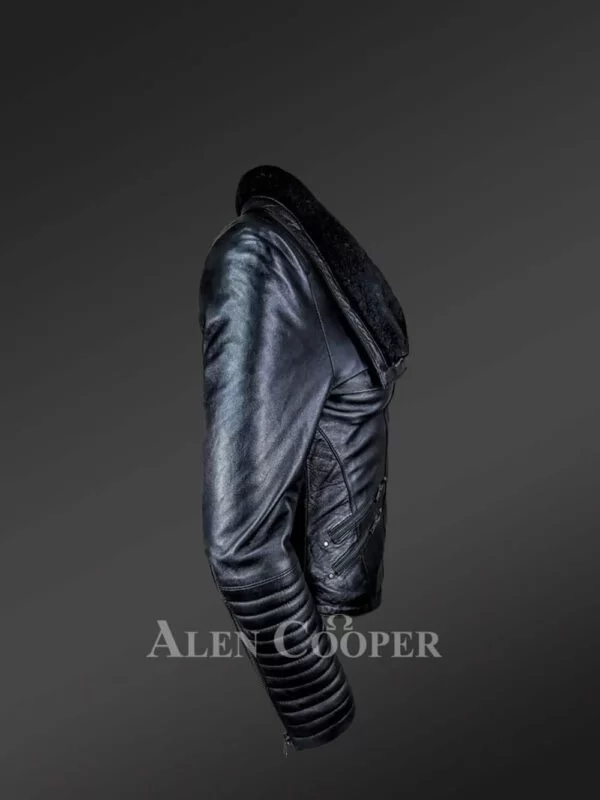 Women's Leather Motorcycle jacket - Image 5