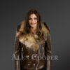 Limited Edition of Exotic Women’s Leather Biker Jackets with Finn Raccoon Fur Collar