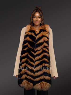 Long Women’s Real Fox Furry Winter Vest