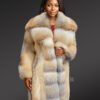 Long fox fur coat for women