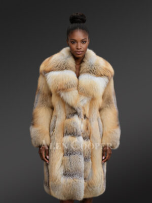 Long fox fur coat for women in Alluring Dressy Style