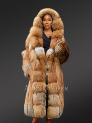 Luxury Gold Fox Fur Jacket for Women