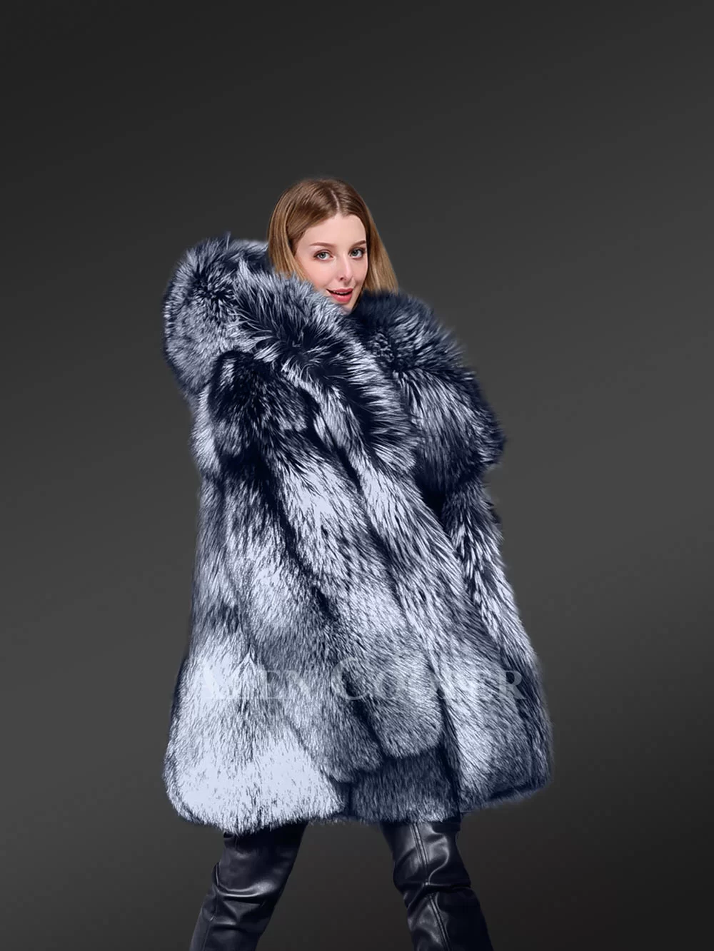 Luxury Silver Fox Coat 