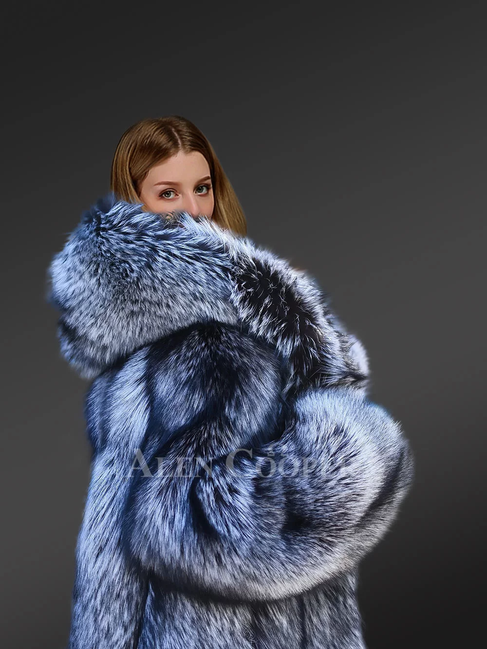 Luxury Silver Fox Fur Jacket for Women