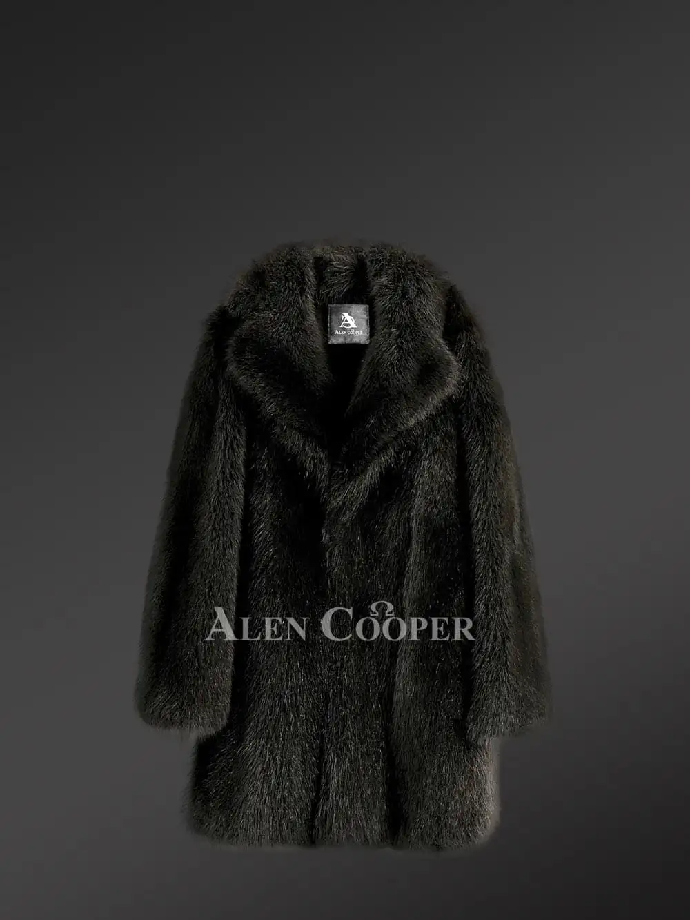 Men’s 3/4 Length Black Raccoon Fur Coat with a Real Masculine Aura - Image 4
