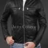 Men’s Comfortable Real Leather Jacket in Black