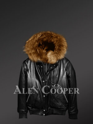 Men’s Puffy Bomber Jacket with Original Fur