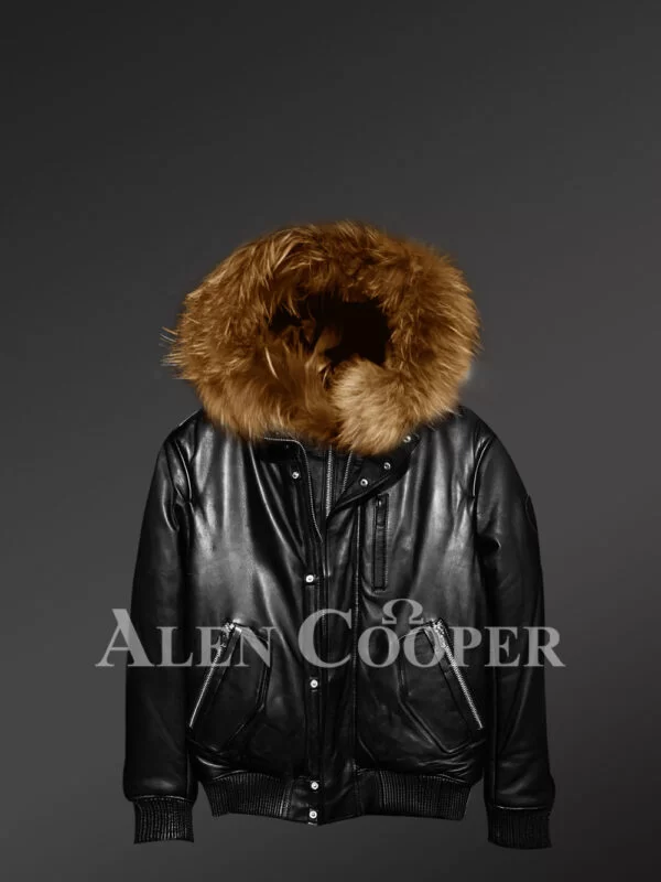 Men’s Puffy Bomber Jacket with Original Fur