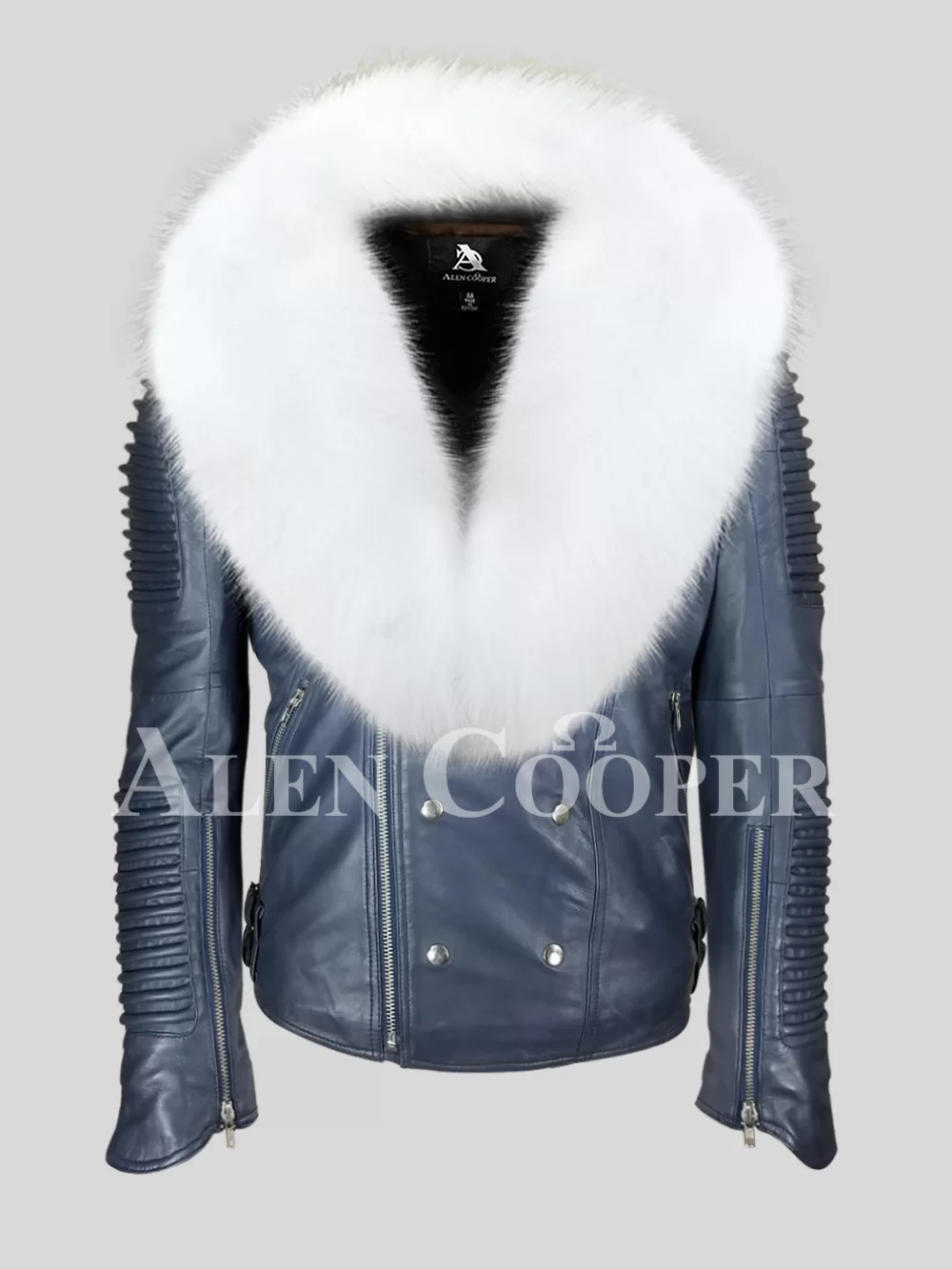 Alen Cooper Men's Arctic Fox Fur Jacket