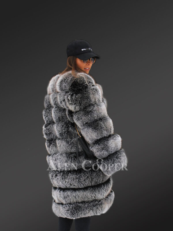 Coffee Brown Paragraph Coat Till Knee Length For Women - Image 4