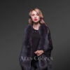 Black A-line fur vest