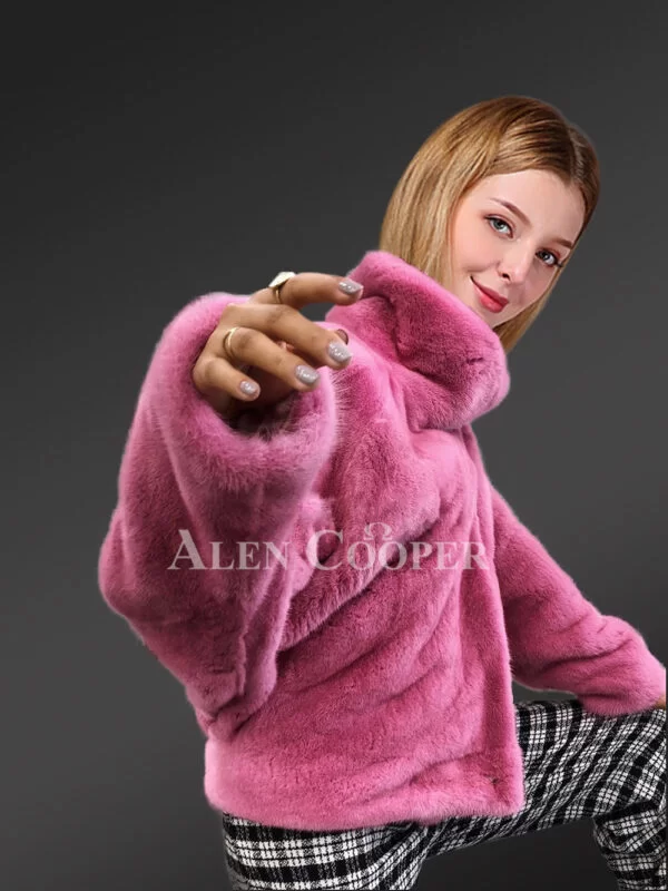 Mink Fur Biker Jacket for Smart Women - Image 2